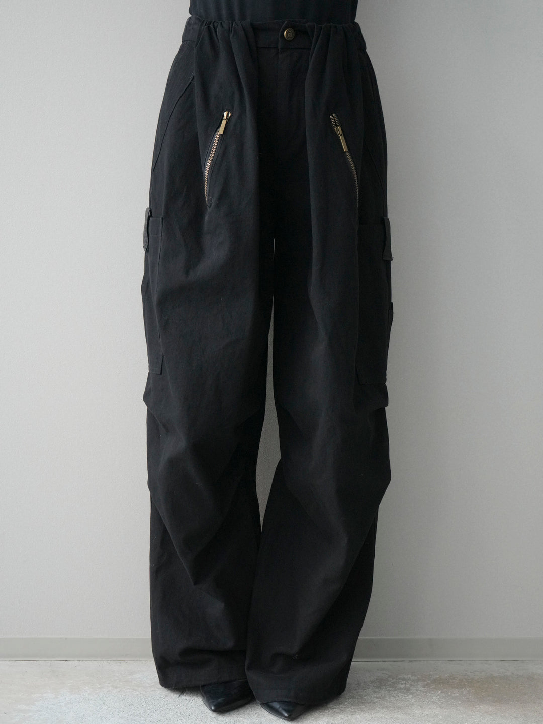 [予約]コットンタックループパンツ/black