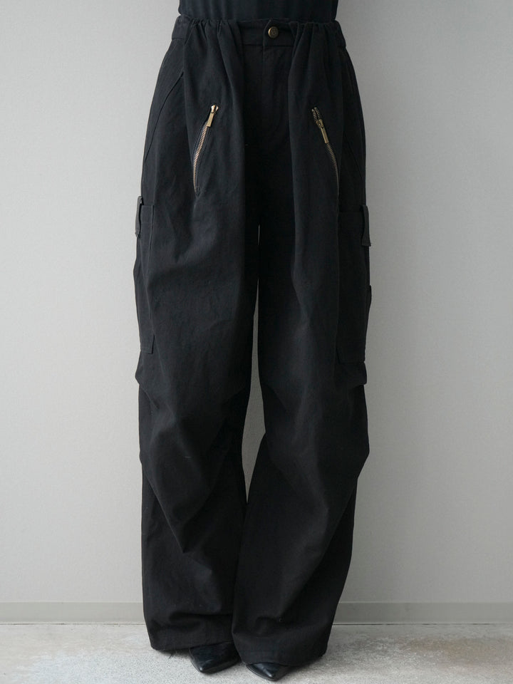 [予約]コットンタックループパンツ/black