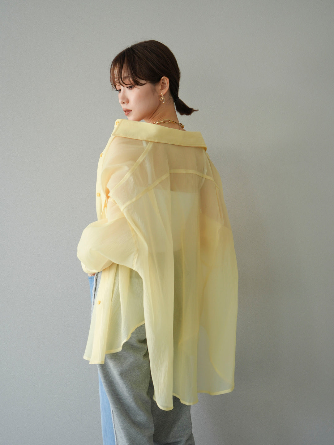 [予約]BIGポケットオーバーシアーシャツ/ライトイエロー