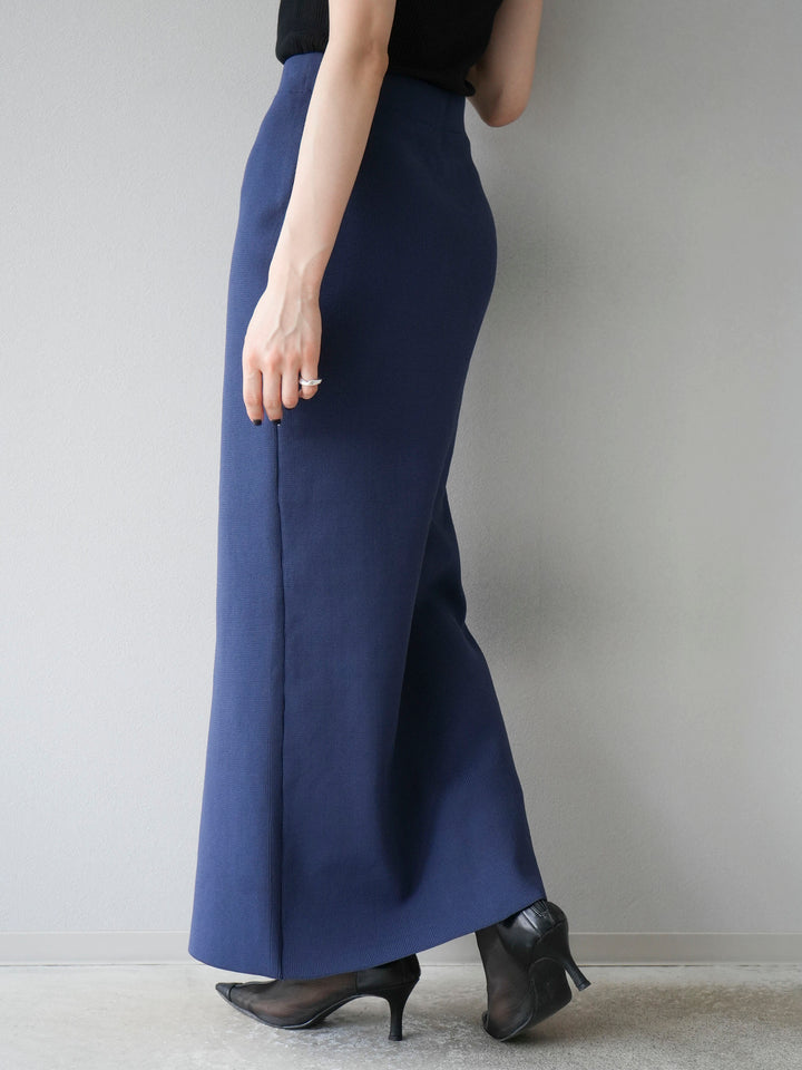 [予約]フロントジップニットタイトスカート/ネイビー