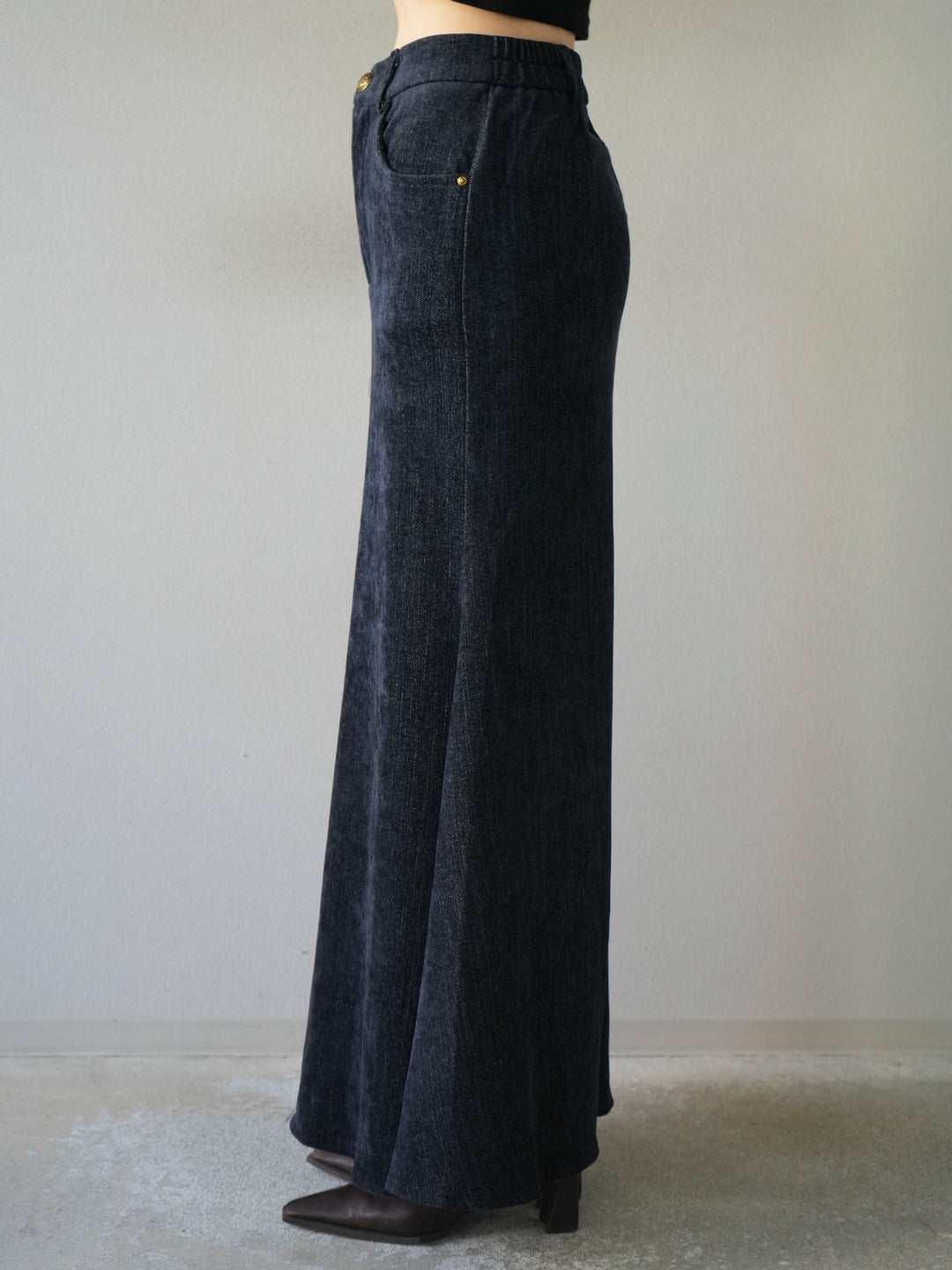 [予約]ベルベットマーメイドスカート/navy