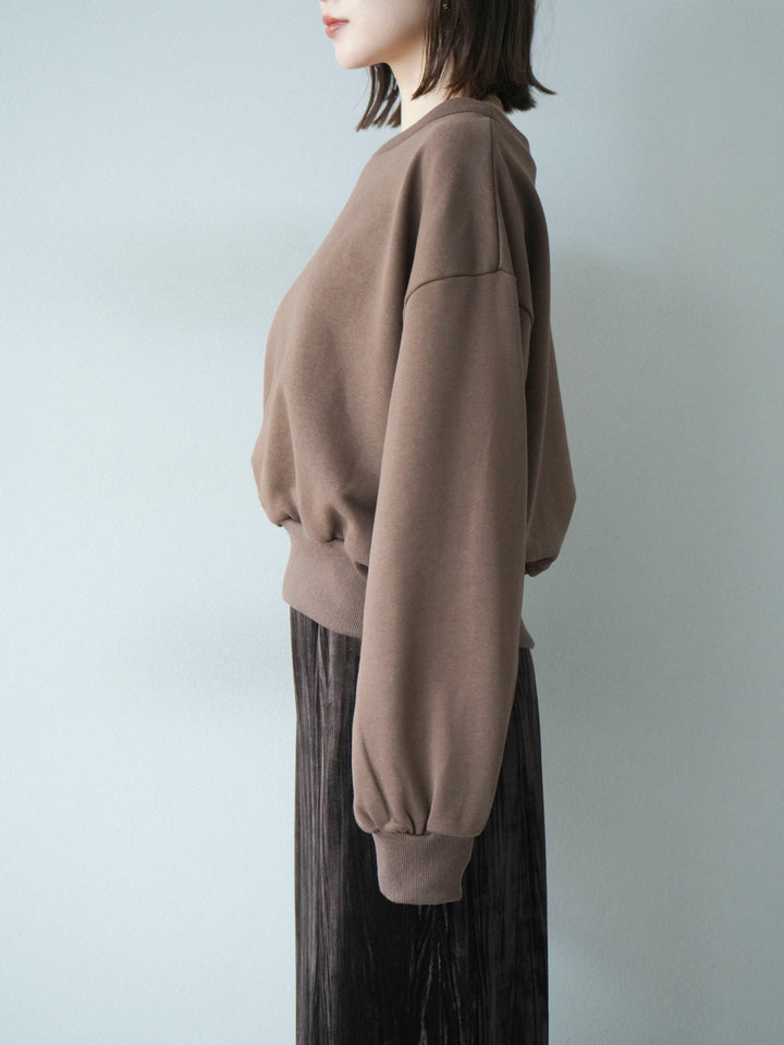 [予約]オフショルスウェットプルオーバー/ブラウン
