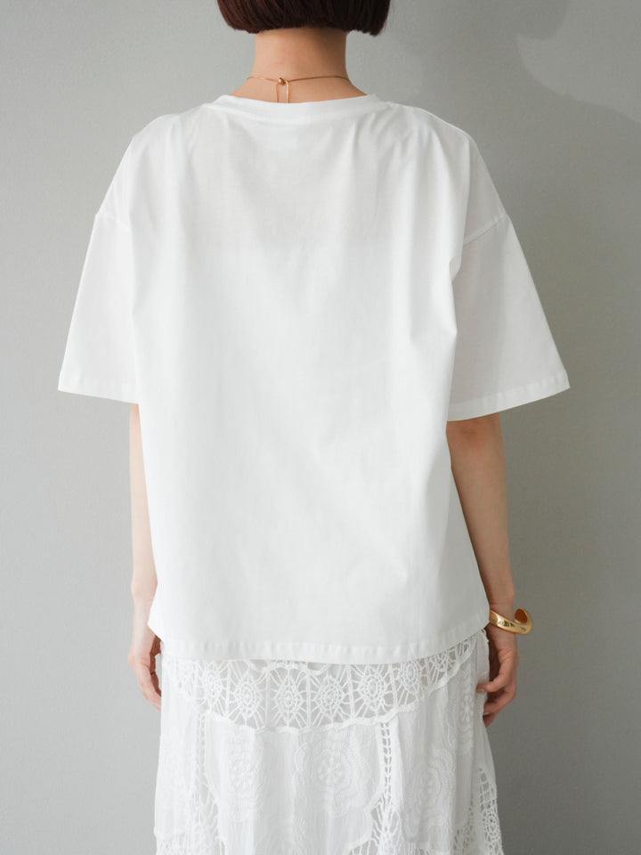 [預購] “NYUM” 標誌印花 Dry Touch 棉質 T卹/米白色