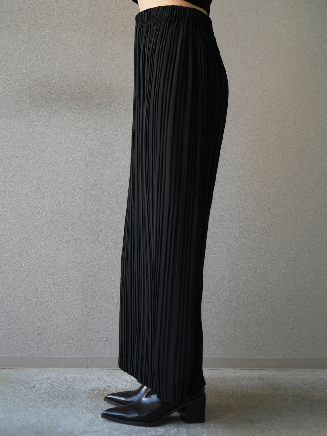 [予約]プリーツIラインスカート/black