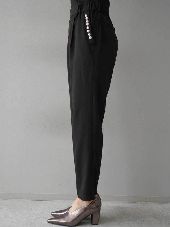 [Pre-order] Pearl Pocket Tapered Pants/Black