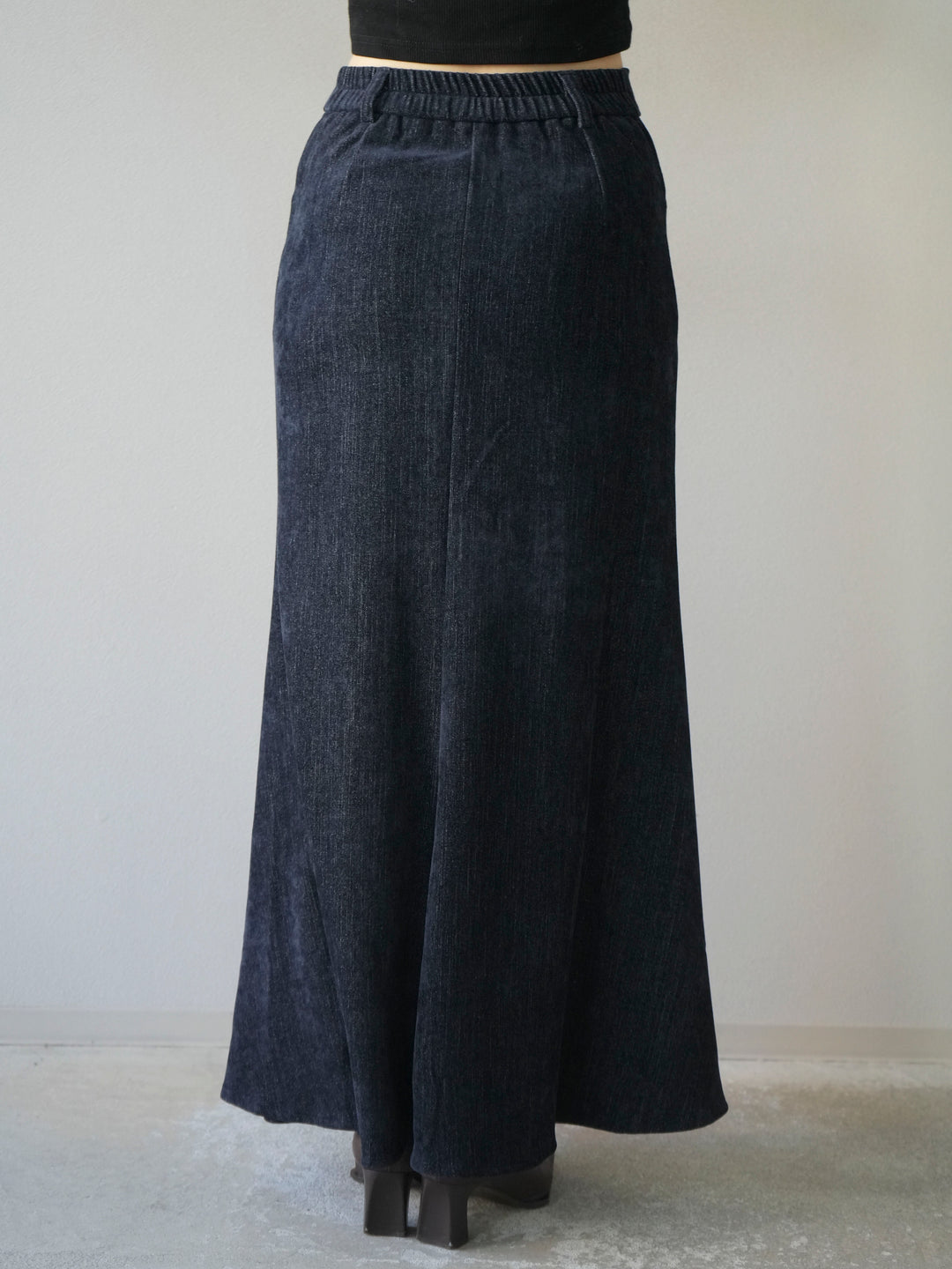 [予約]ベルベットマーメイドスカート/navy