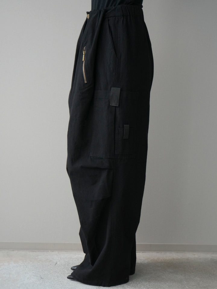 [予約]コットンタックループパンツ/black