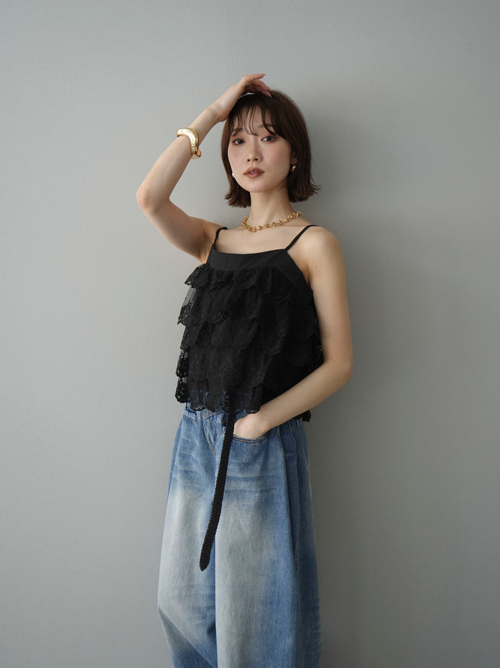 [SET]スカラップレースフリルキャミソール+選べるアクセセット(2set)