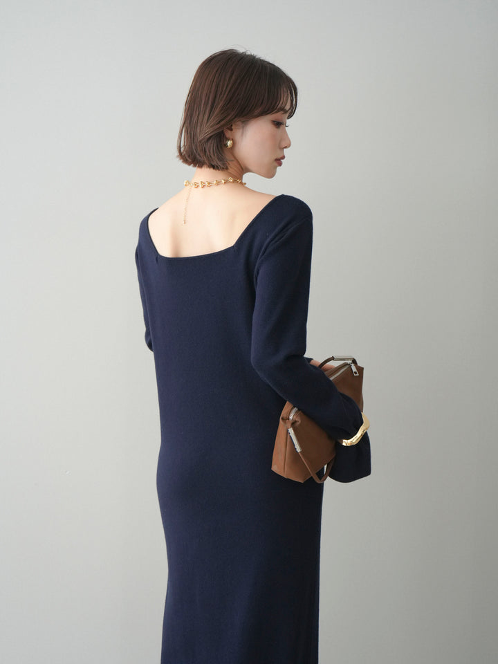 [予約]2WAYニットワンピース/darknavy