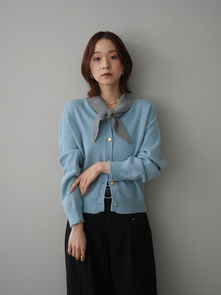 [SET]デザイン襟ニットカーディガン+デザイン襟ニットカーディガン(2set)