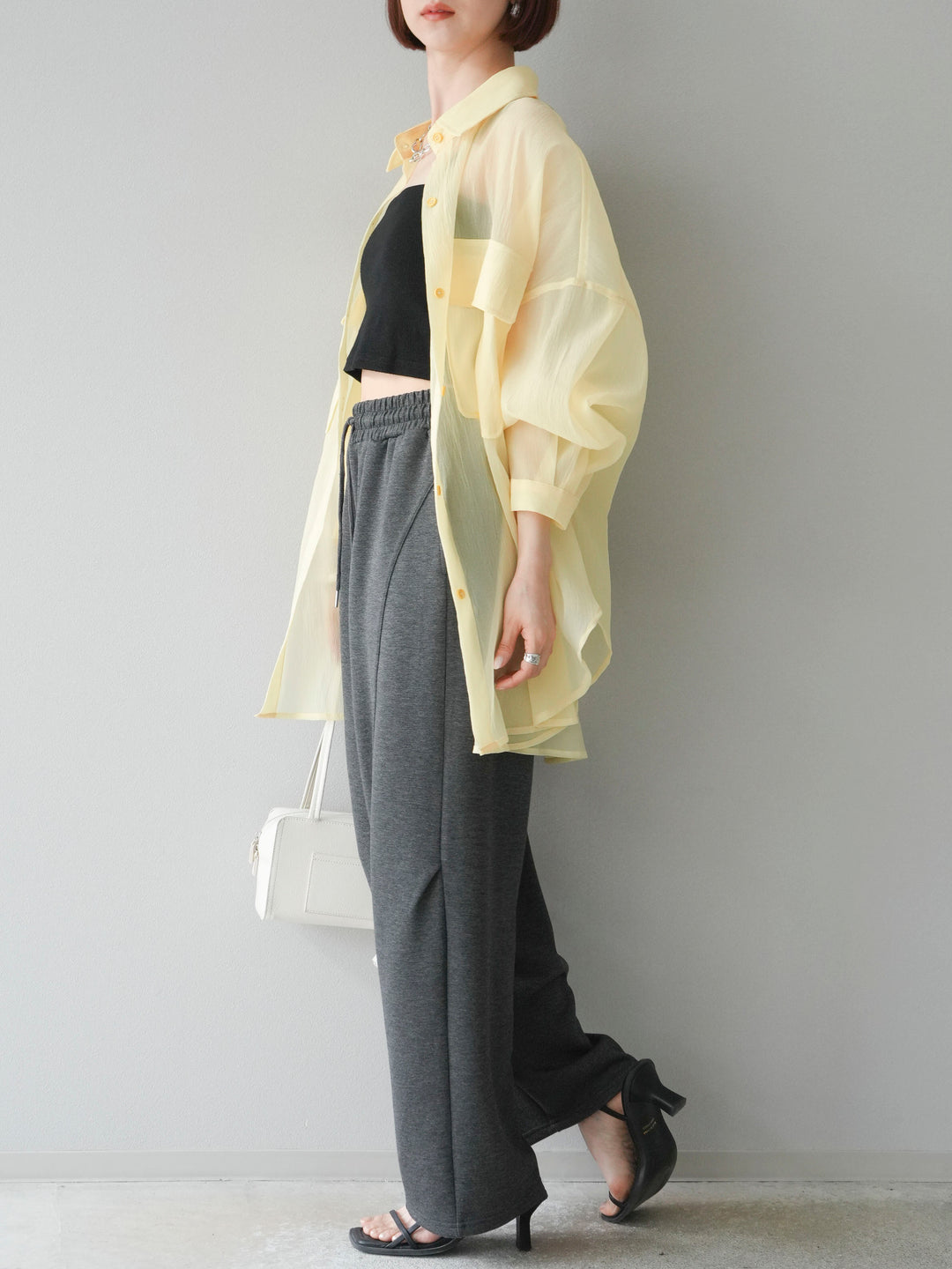 [預購] Light Punch Curve 褲子/炭灰色