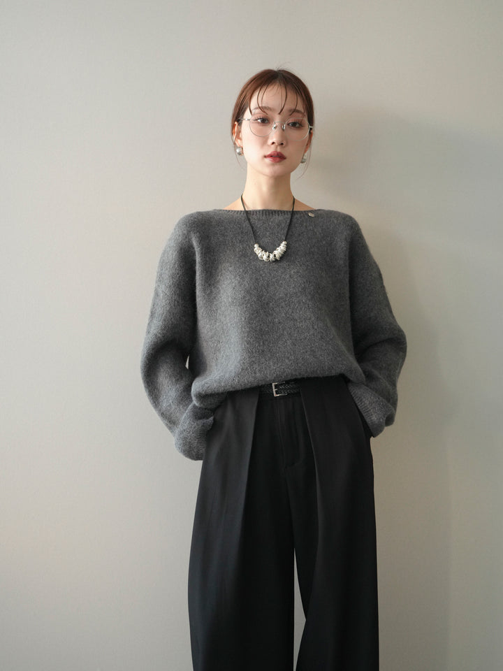 [SET]アンゴラタッチボートネッククロップドプルオーバー+アンゴラタッチボートネッククロップドプルオーバー(2set)