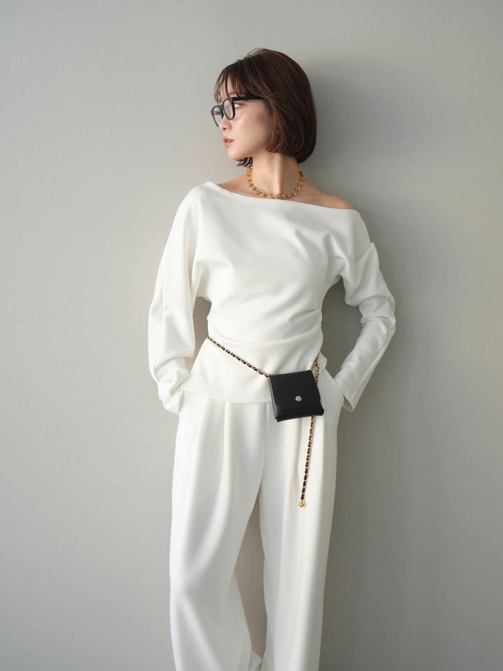 [SET]ライトポンチワンショルタックトップス＆パンツSETUP