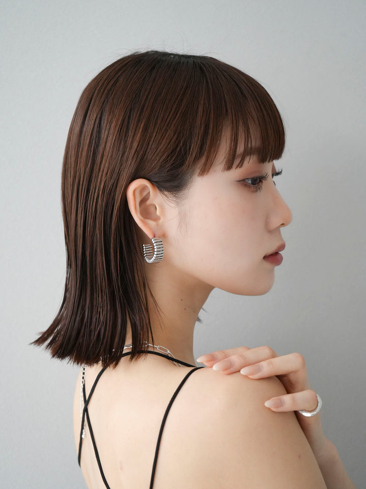 [予約]ACCORDION HOOP PIERCE/シルバー