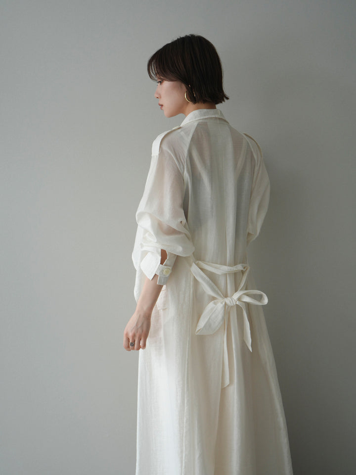 [予約]シアートレンチロングコート/ivory