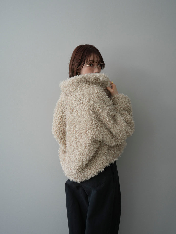 [SET]プードルファーミドルスタンドブルゾン+選べるアクセセット(2set)