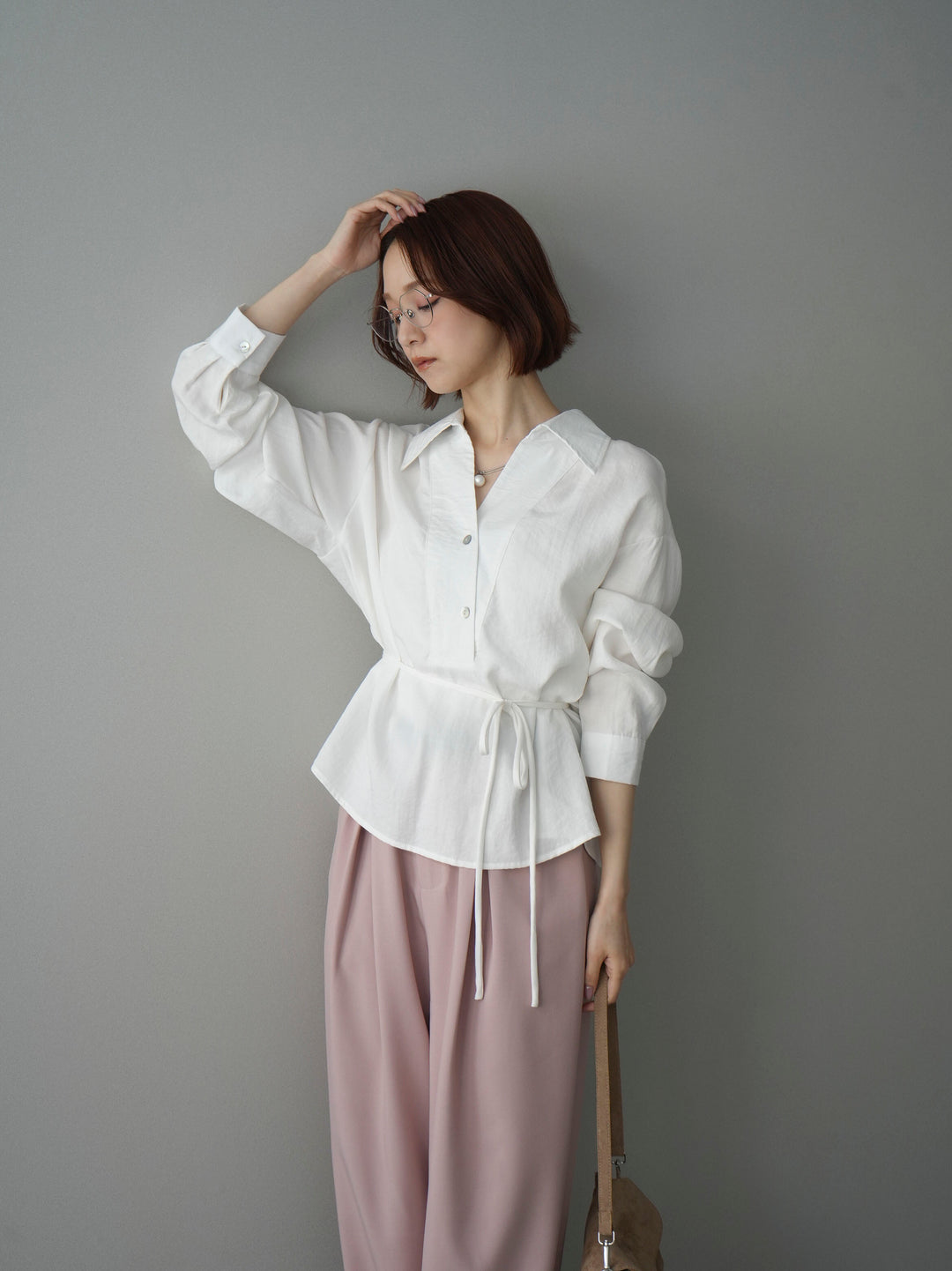 [SET]Vネック変形ラインシャツ+Vネック変形ラインシャツ(2set)