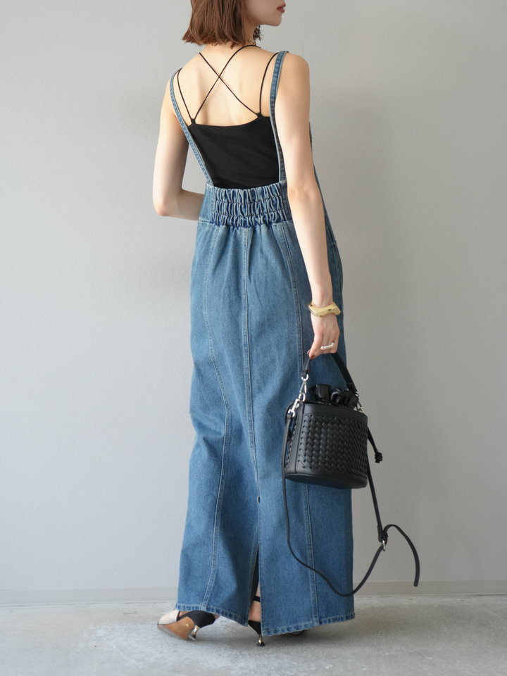 【預購】不對稱牛仔洋裝/藍色