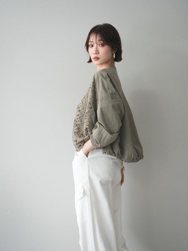 [SET]レースドッキングブルゾン+選べるアクセセット(2set)