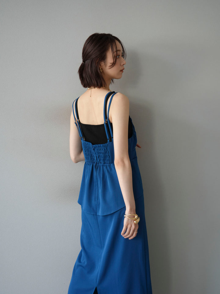 [予約]ビスチェデザインキャミワンピース/ブルー