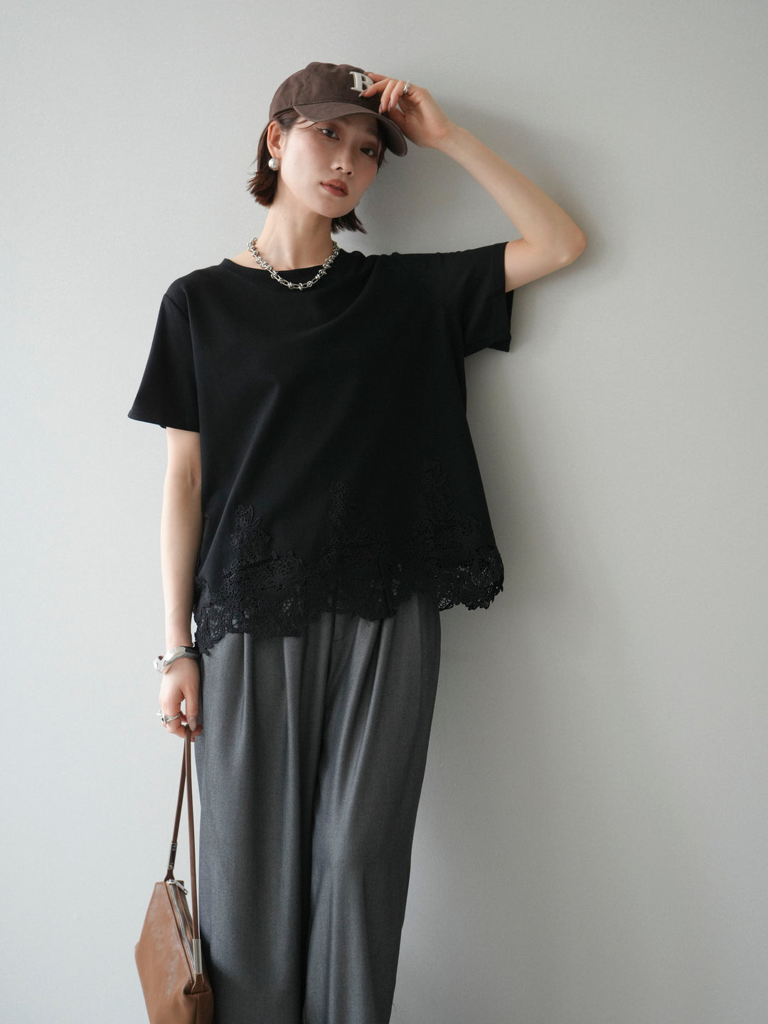 [予約]レースコンビボックスTEE/black
