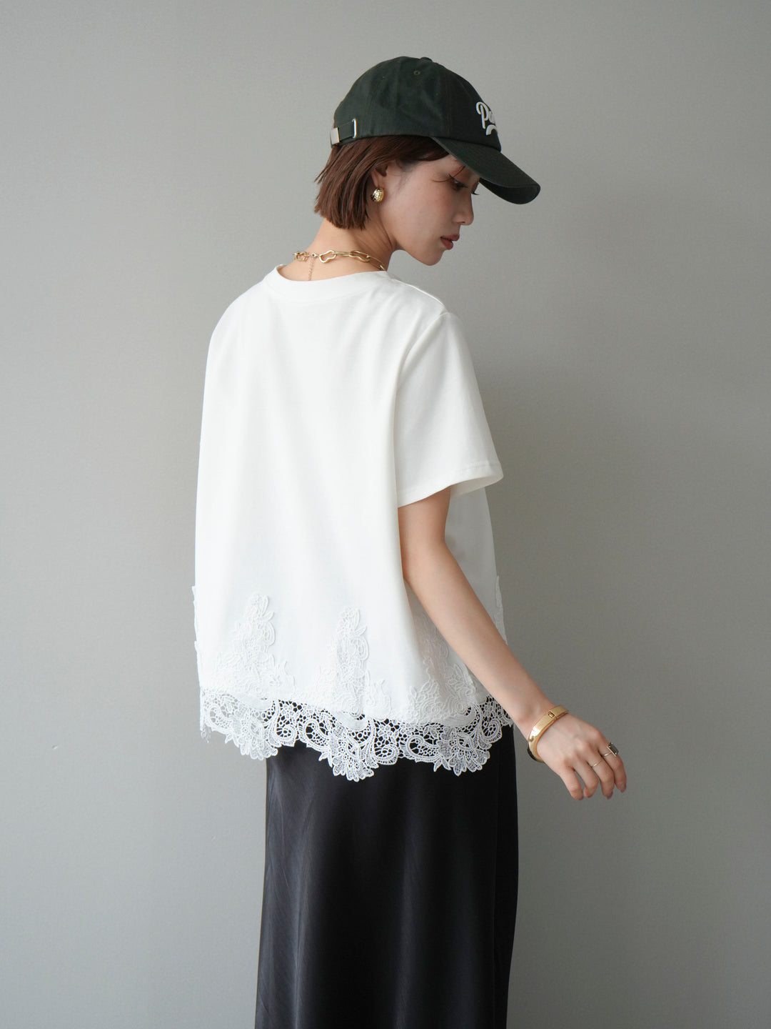 [予約]レースコンビボックスTEE/white