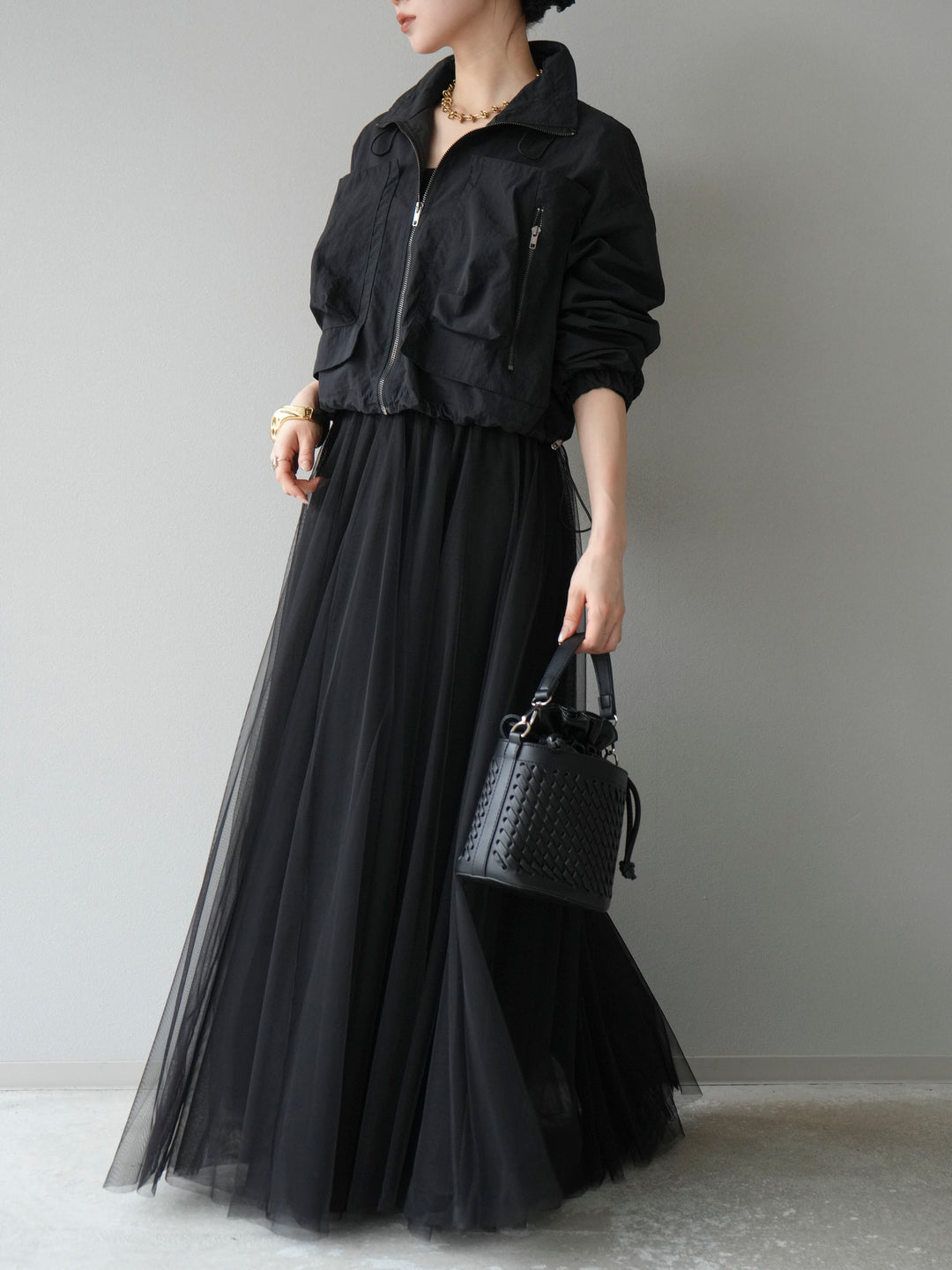 [予約]ポケットデザインショートブルゾン/ブラウン