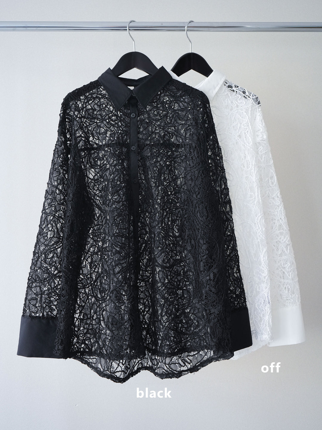 [SET]シアーコードレースオーバーシャツ+シアーコードレースイージーパンツ(2set)