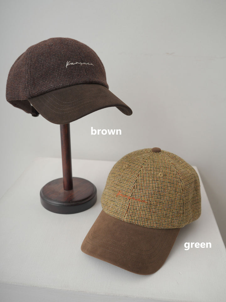 [予約]チェックコンビロゴキャップ/brown