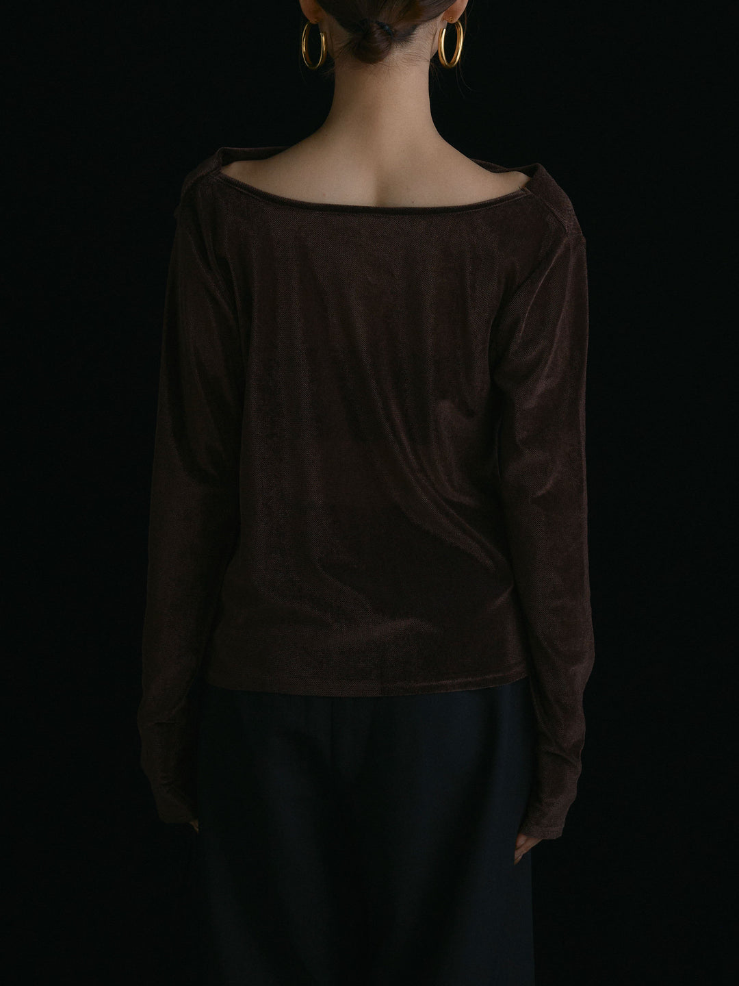 [予約]シアーベロアタックデザイントップス/ブラウン