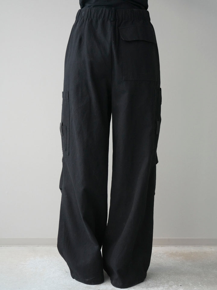 [予約]コットンタックループパンツ/black