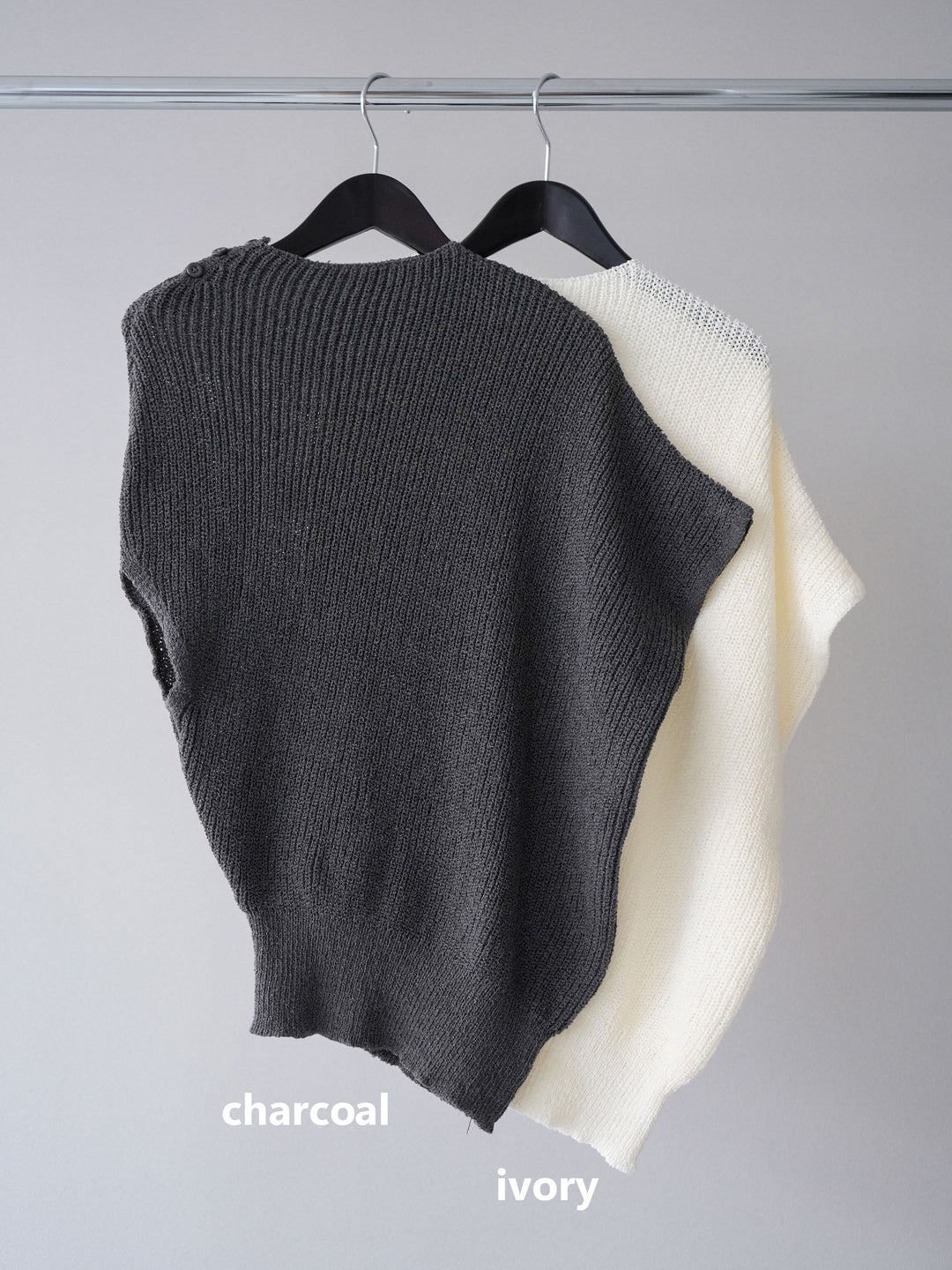 [SET]アシンメトリーローゲージニットトップス+アシンメトリーベルトタックワイドパンツ(2set)