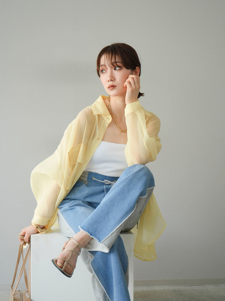 [予約]BIGポケットオーバーシアーシャツ/ライトイエロー