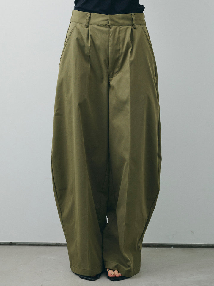 [予約]コクーンワイドチノパンツ/カーキ