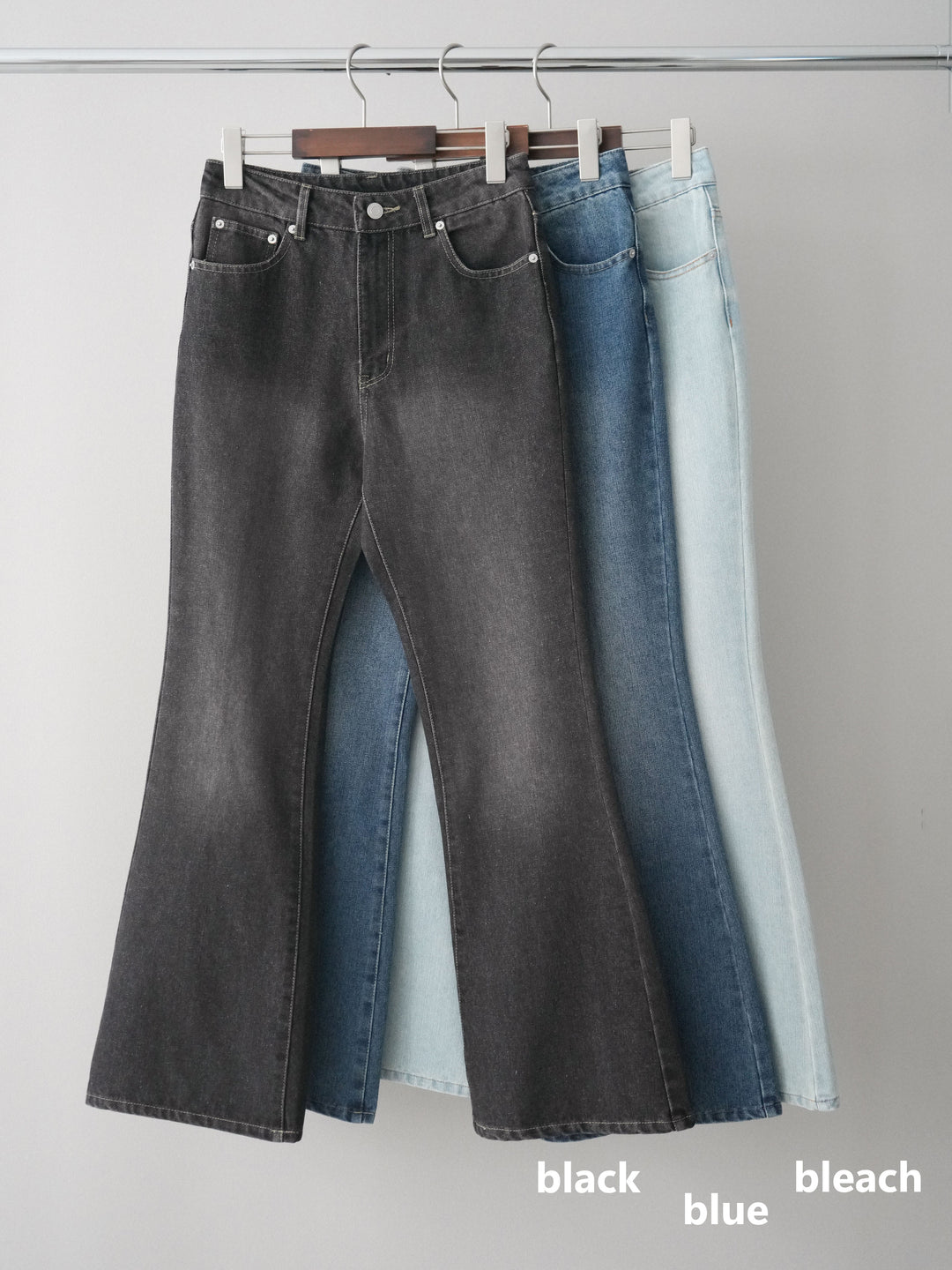 [SET]コーデュロイ×デニムミドルジャケット+フレアデニムパンツ(2set)