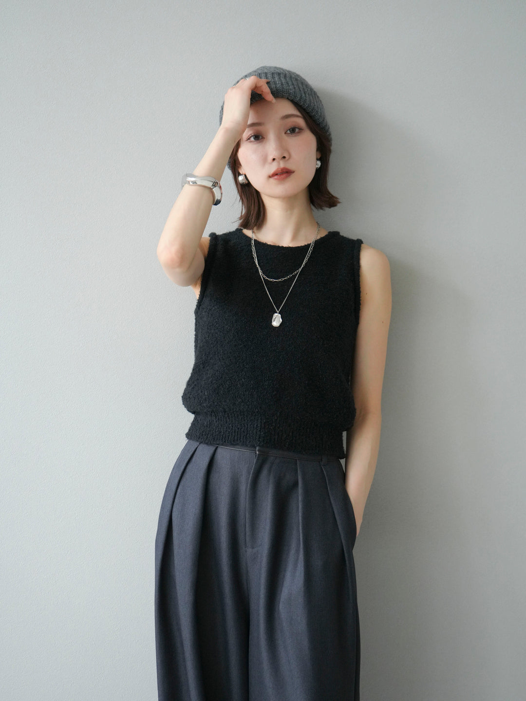 [予約]ニットビーニー/ネイビー