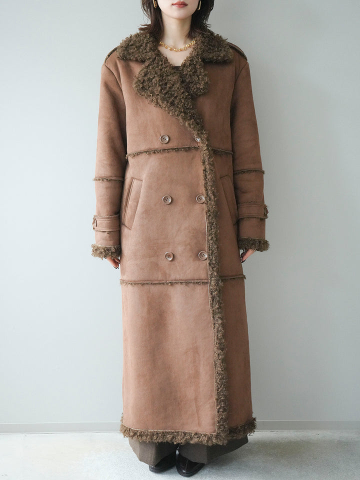 [予約]ムートンロングコート/brown