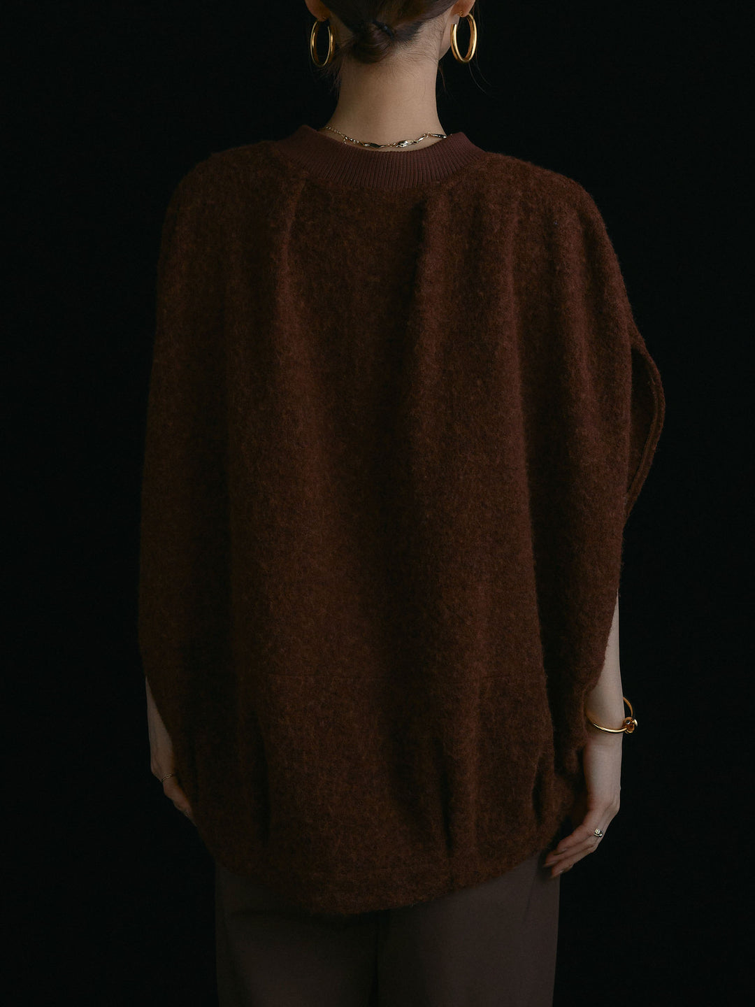 [予約]ウール混コクーンブルゾン/ブラウン