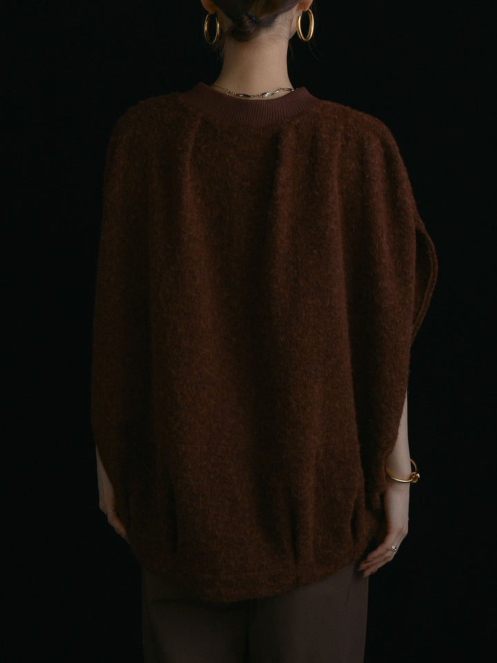[予約]ウール混コクーンブルゾン/ブラウン