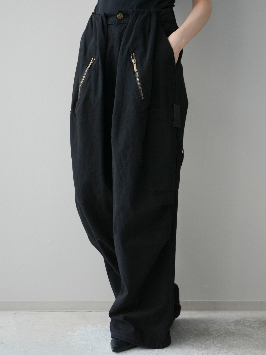 [予約]コットンタックループパンツ/black