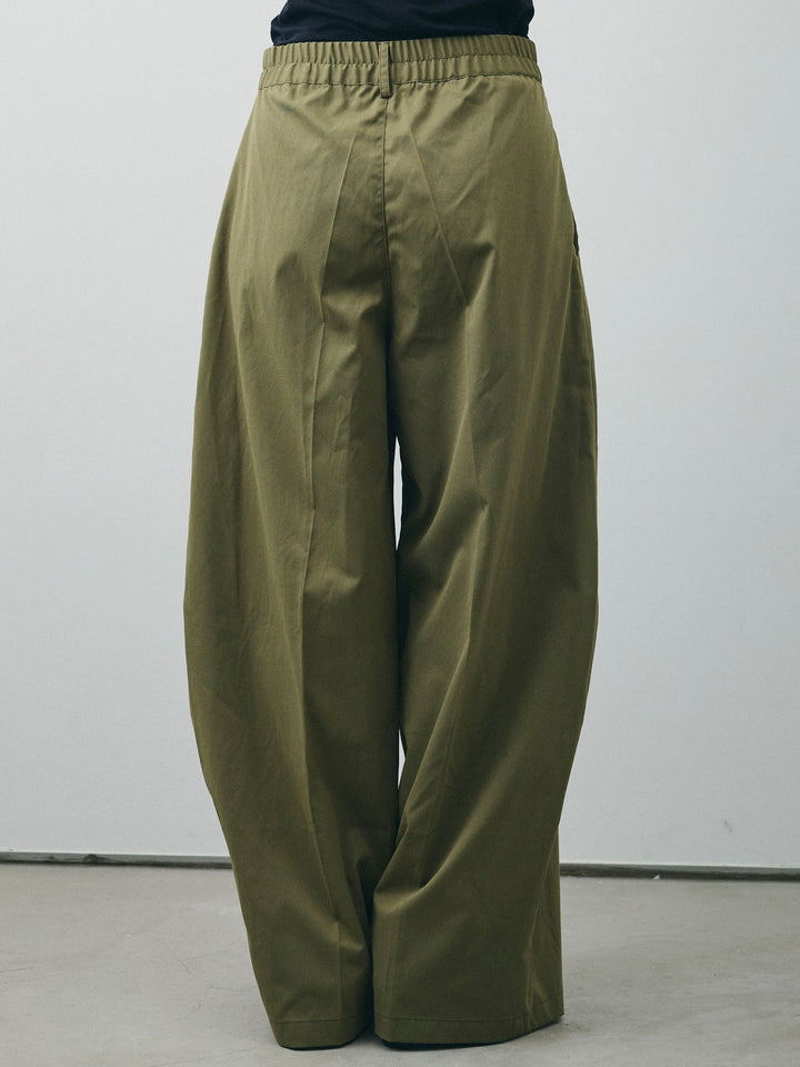 [予約]コクーンワイドチノパンツ/カーキ