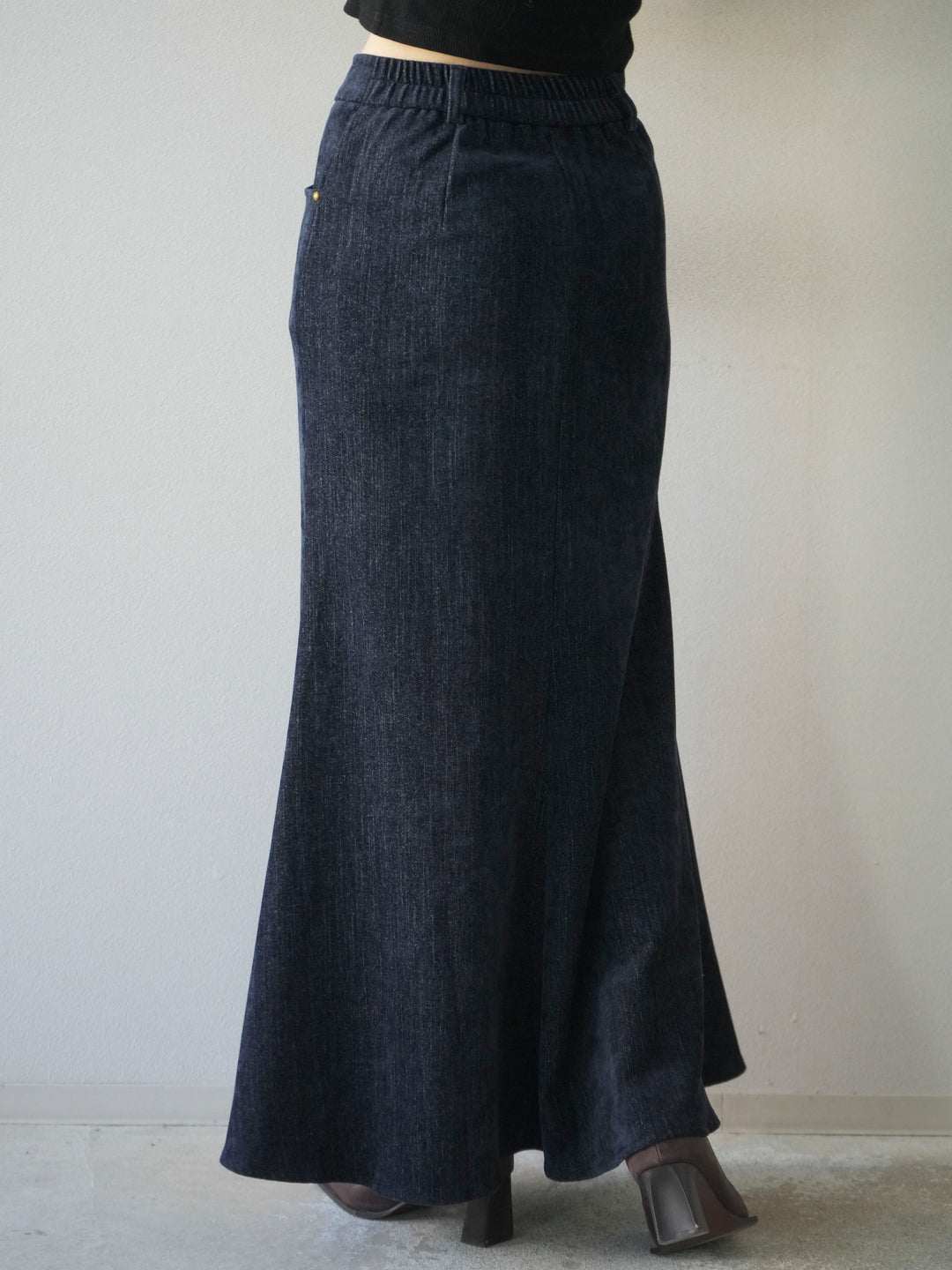 [予約]ベルベットマーメイドスカート/navy