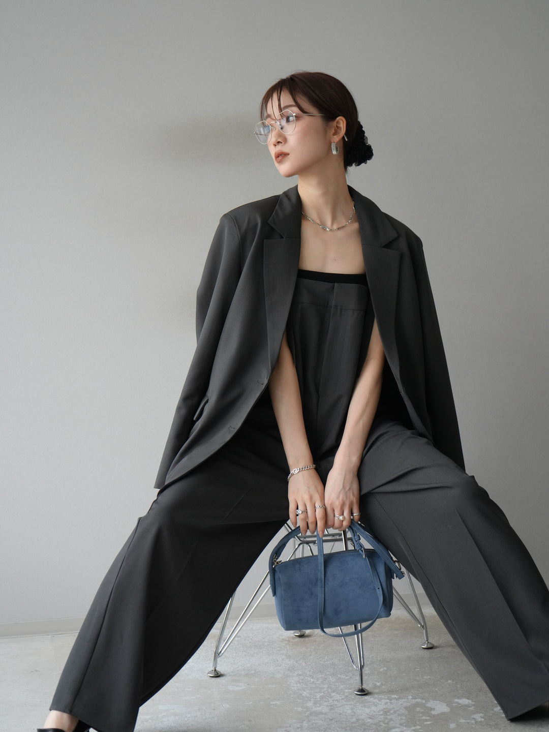 [予約]エステルベアサロペット/チャコール