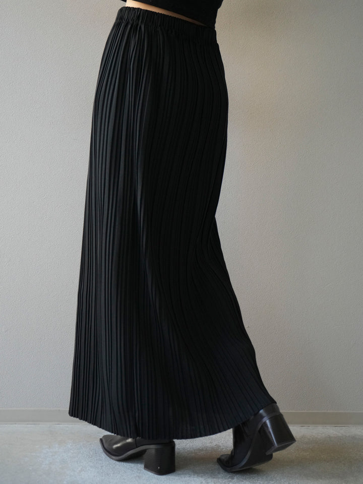 [予約]プリーツIラインスカート/black
