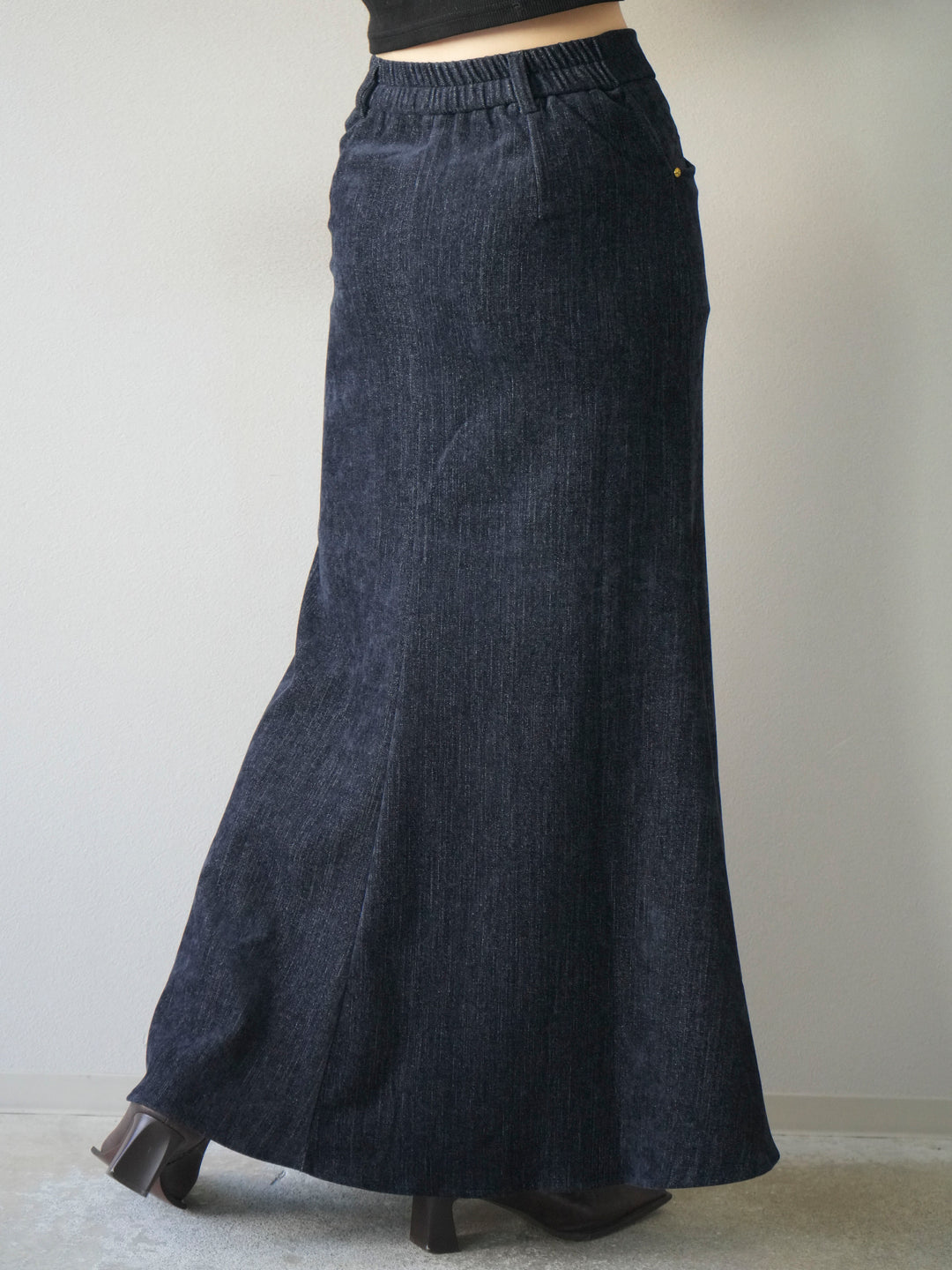 [予約]ベルベットマーメイドスカート/navy