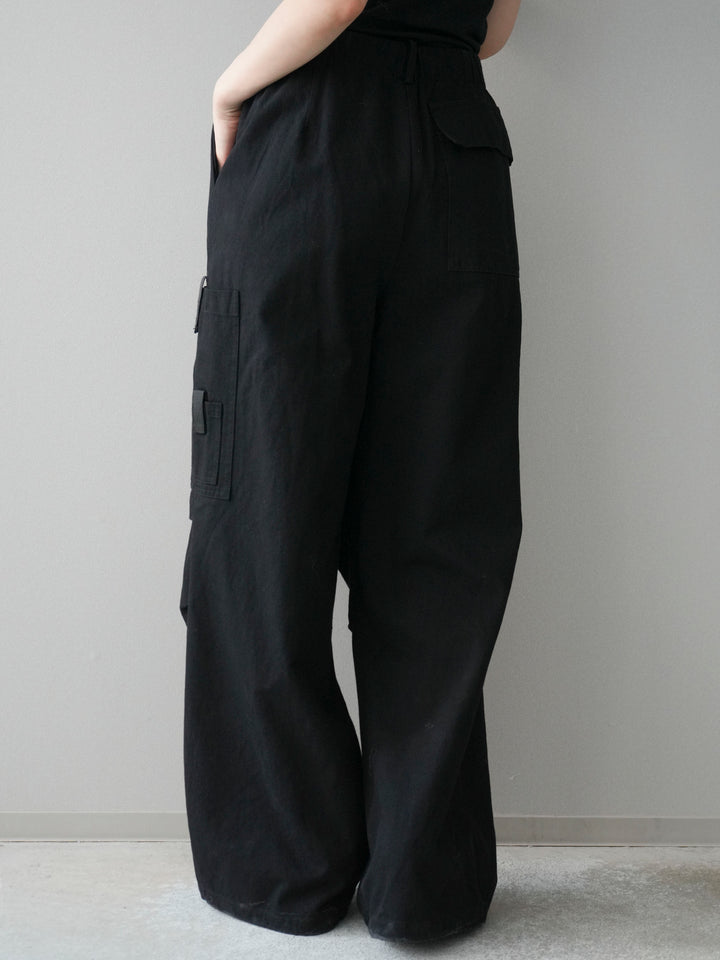 [予約]コットンタックループパンツ/black