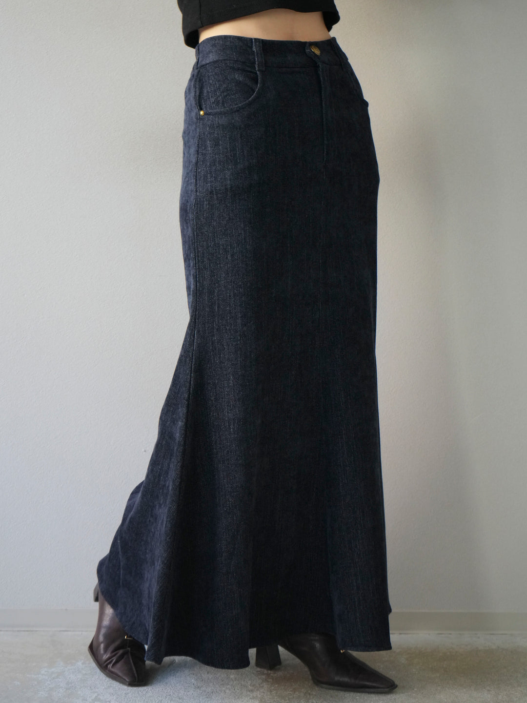 [予約]ベルベットマーメイドスカート/navy