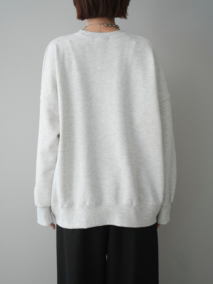 [予約]カレッジロゴ刺繍BIGスウェットプルオーバー/offwhite