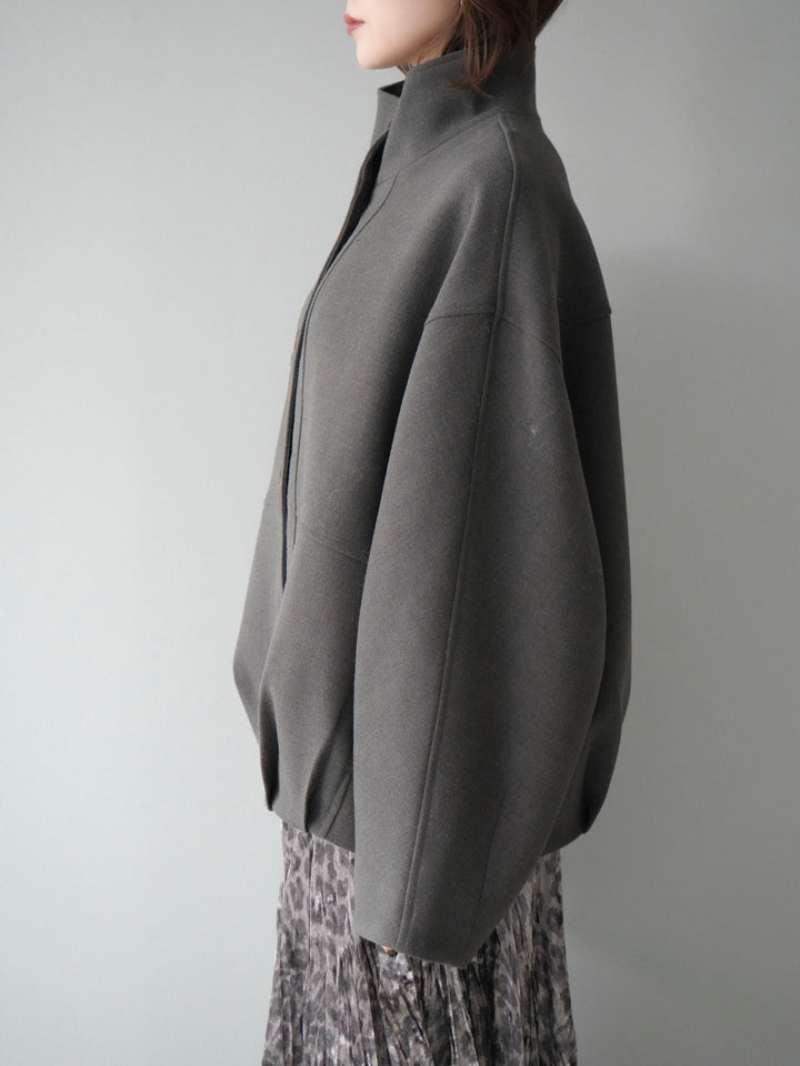 [予約]ストール付きミディアムコート/brown