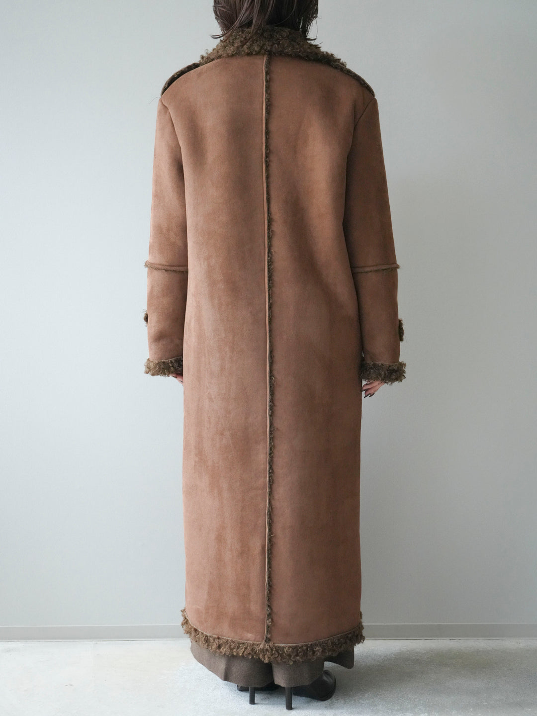 [予約]ムートンロングコート/brown